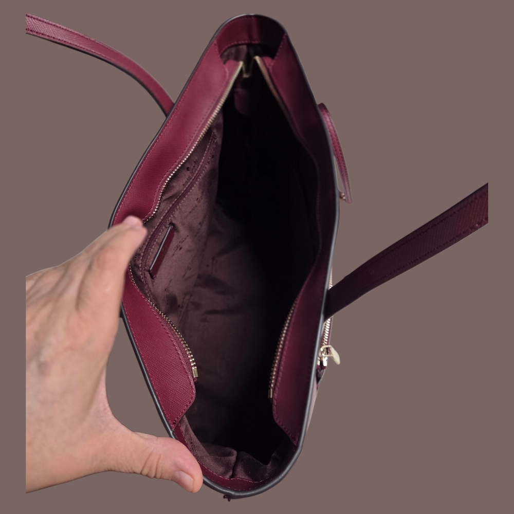 Kate Spade Deep Burgundy Tote with Pouches - Picture 3 of 6
